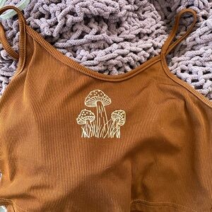 SHEIN Brown Camisole with Mushroom Design